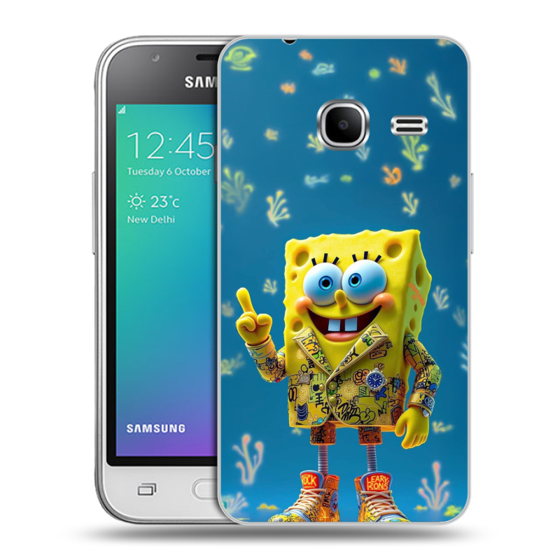 Силиконовый чехол на Samsung Galaxy J1 mini (2016) с принтом Спанч боб Спанчбоб Силиконовый чехол на Samsung Galaxy J1 mini (2016) с принтом Спанч боб Спанчбоб