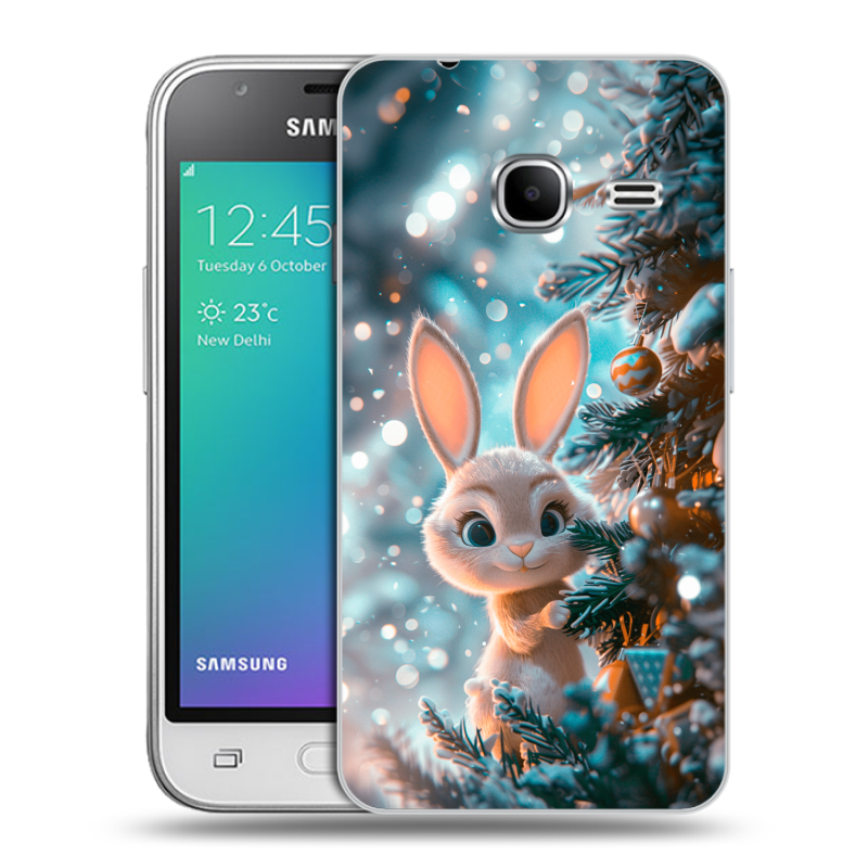 Силиконовый чехол на Samsung Galaxy J1 mini (2016) с принтом Новый год Силиконовый чехол на Samsung Galaxy J1 mini (2016) с принтом Новый год