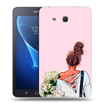 Силиконовый чехол на планшета Samsung Galaxy Tab A 7 (2016) с принтом Девушка и букет Силиконовый чехол на планшета Samsung Galaxy Tab A 7 (2016) с принтом Девушка и букет