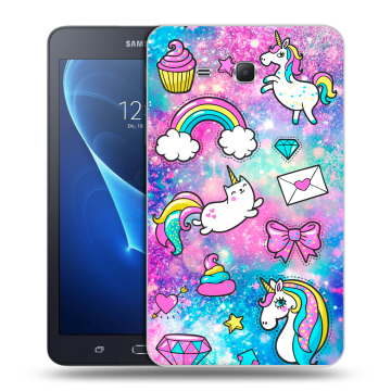 Силиконовый чехол на Samsung Galaxy Tab A 7 (2016) с принтом Единороги