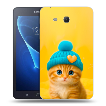 Силиконовый чехол на Samsung Galaxy Tab A 7 (2016) с принтом Котенок в шапке Силиконовый чехол на Samsung Galaxy Tab A 7 (2016) с принтом Котенок в шапке