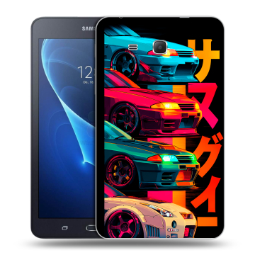 Силиконовый чехол на Samsung Galaxy Tab A 7 (2016) с принтом Гоночные машины Силиконовый чехол на Samsung Galaxy Tab A 7 (2016) с принтом Гоночные машины