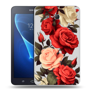 Силиконовый чехол на Samsung Galaxy Tab A 7 (2016) с принтом Розы Силиконовый чехол на Samsung Galaxy Tab A 7 (2016) с принтом Розы