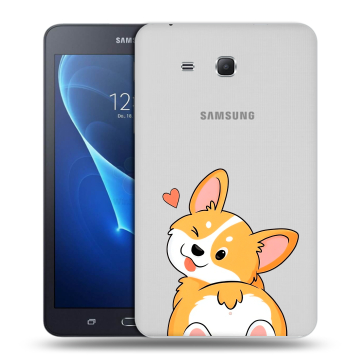 Силиконовый чехол на Samsung Galaxy Tab A 7 (2016) с принтом Корги Силиконовый чехол на Samsung Galaxy Tab A 7 (2016) с принтом Корги