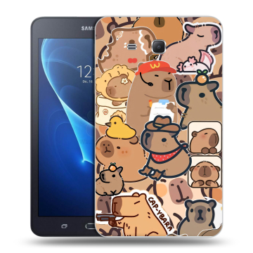Силиконовый чехол на Samsung Galaxy Tab A 7 (2016) с принтом капибара Силиконовый чехол на Samsung Galaxy Tab A 7 (2016) с принтом капибара