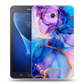 Силиконовый чехол на Samsung Galaxy Tab A 7 (2016) с принтом синий мрамор Силиконовый чехол на Samsung Galaxy Tab A 7 (2016) с принтом синий мрамор