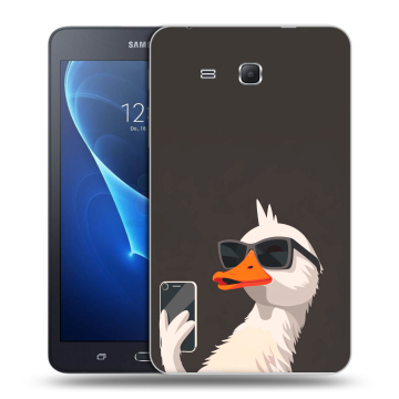 Силиконовый чехол на Samsung Galaxy Tab A 7 (2016) с принтом утка в очках Силиконовый чехол на Samsung Galaxy Tab A 7 (2016) с принтом утка в очках