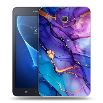 Силиконовый чехол на Samsung Galaxy Tab A 7 (2016) с принтом синий мрамор Силиконовый чехол на Samsung Galaxy Tab A 7 (2016) с принтом синий мрамор