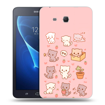Силиконовый чехол на Samsung Galaxy Tab A 7 (2016) с принтом Hello Kitty Хелоу Кити Силиконовый чехол на Samsung Galaxy Tab A 7 (2016) с принтом Hello Kitty Хелоу Кити