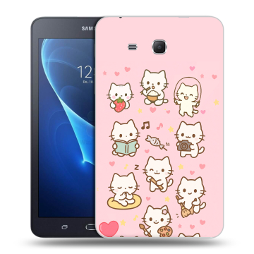 Силиконовый чехол на Samsung Galaxy Tab A 7 (2016) с принтом Hello Kitty Хелоу Кити Силиконовый чехол на Samsung Galaxy Tab A 7 (2016) с принтом Hello Kitty Хелоу Кити
