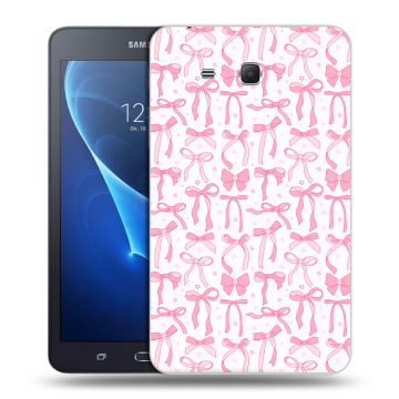 Силиконовый чехол на Samsung Galaxy Tab A 7 (2016) с принтом Розовые бантики Силиконовый чехол на Samsung Galaxy Tab A 7 (2016) с принтом Розовые бантики
