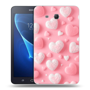 Силиконовый чехол на Samsung Galaxy Tab A 7 (2016) с принтом Сердечки Силиконовый чехол на Samsung Galaxy Tab A 7 (2016) с принтом Сердечки