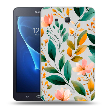 Силиконовый чехол на Samsung Galaxy Tab A 7 (2016) с принтом Цветы паттерн