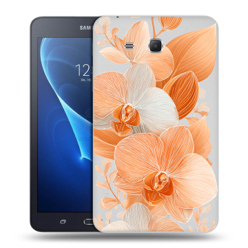 Силиконовый чехол на Samsung Galaxy Tab A 7 (2016) с принтом Бежевые цветы