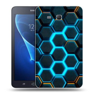 Силиконовый чехол на Samsung Galaxy Tab A 7 (2016) с принтом Неоновые соты