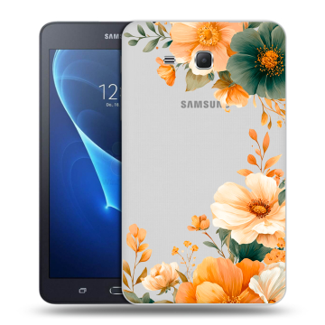 Силиконовый чехол на Samsung Galaxy Tab A 7 (2016) с принтом Цветы принт