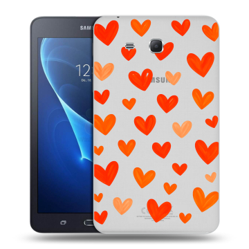 Силиконовый чехол на Samsung Galaxy Tab A 7 (2016) с принтом Сердечки