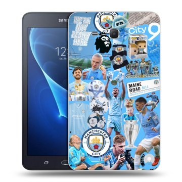 Силиконовый чехол на Samsung Galaxy Tab A 7 (2016) с принтом Man City Манчестер Сити