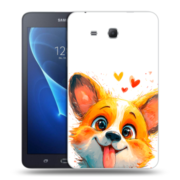 Силиконовый чехол на Samsung Galaxy Tab A 7 (2016) с принтом корги Силиконовый чехол на Samsung Galaxy Tab A 7 (2016) с принтом корги