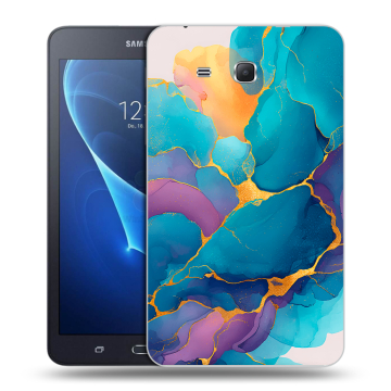 Силиконовый чехол на Samsung Galaxy Tab A 7 (2016) с принтом Мрамор блестки
