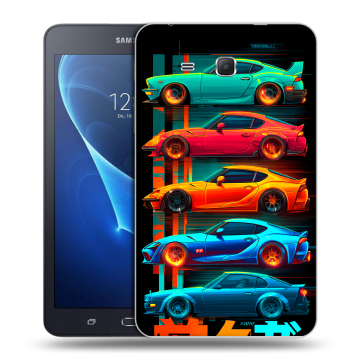 Силиконовый чехол на Samsung Galaxy Tab A 7 (2016) с принтом машины тачки