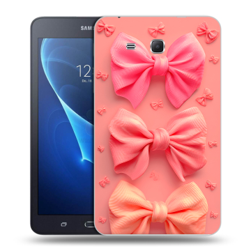 Силиконовый чехол на Samsung Galaxy Tab A 7 (2016) с принтом Розовые бантики Силиконовый чехол на Samsung Galaxy Tab A 7 (2016) с принтом Розовые бантики