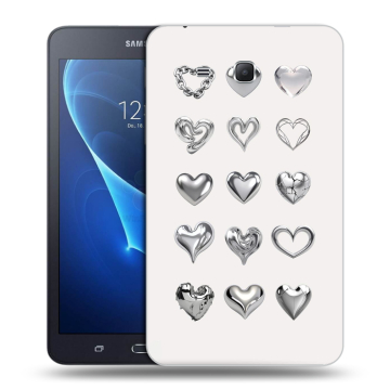 Силиконовый чехол на Samsung Galaxy Tab A 7 (2016) с принтом Y2K сердечки Силиконовый чехол на Samsung Galaxy Tab A 7 (2016) с принтом Y2K сердечки