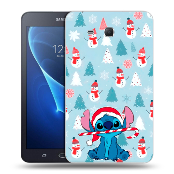 Силиконовый чехол на Samsung Galaxy Tab A 7 (2016) с принтом Стич Новый год Силиконовый чехол на Samsung Galaxy Tab A 7 (2016) с принтом Стич Новый год