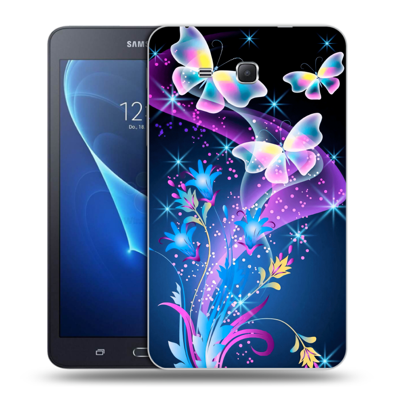 Силиконовый чехол на Samsung Galaxy Tab A 7 (2016) с принтом Бабочки Силиконовый чехол на Samsung Galaxy Tab A 7 (2016) с принтом Бабочки