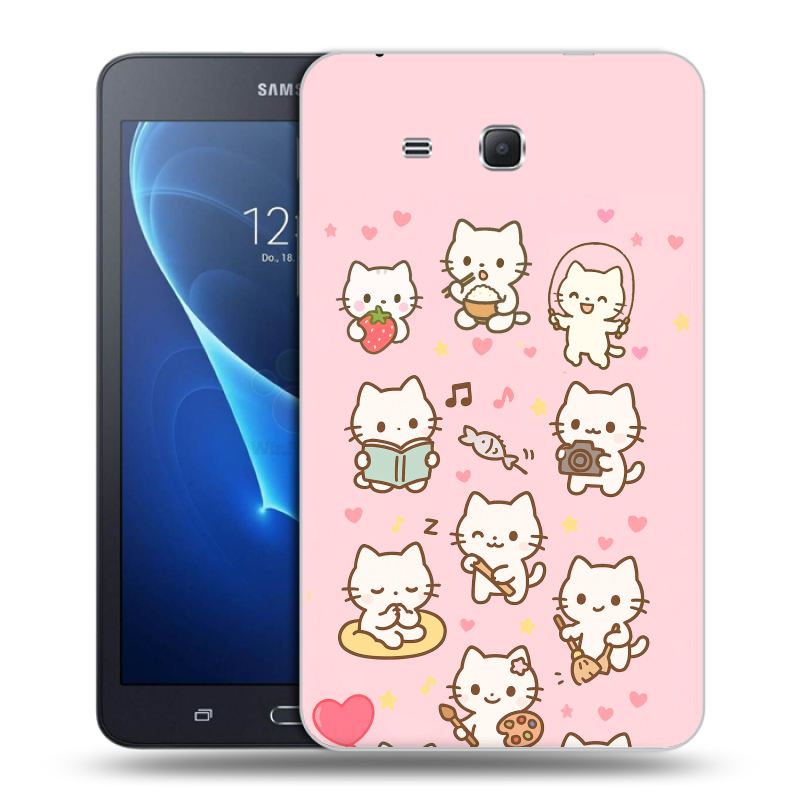 Силиконовый чехол на Samsung Galaxy Tab A 7 (2016) с принтом Hello Kitty Хелоу Кити Силиконовый чехол на Samsung Galaxy Tab A 7 (2016) с принтом Hello Kitty Хелоу Кити