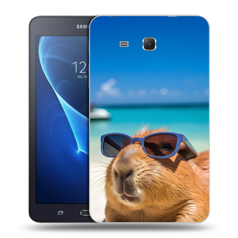 Силиконовый чехол на Samsung Galaxy Tab A 7 (2016) с принтом Капибара Силиконовый чехол на Samsung Galaxy Tab A 7 (2016) с принтом Капибара