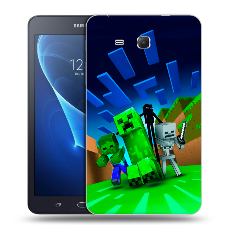 Силиконовый чехол на Samsung Galaxy Tab A 7 (2016) с принтом Майнкрафт Силиконовый чехол на Samsung Galaxy Tab A 7 (2016) с принтом Майнкрафт