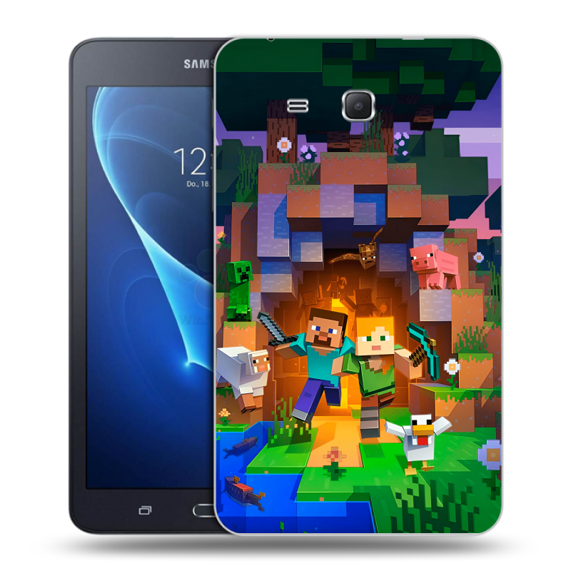 Силиконовый чехол на Samsung Galaxy Tab A 7 (2016) с принтом Майнкрафт Minecraft Силиконовый чехол на Samsung Galaxy Tab A 7 (2016) с принтом Майнкрафт Minecraft