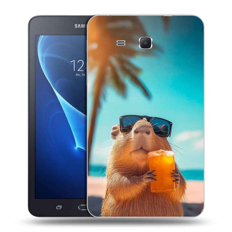 Силиконовый чехол на Samsung Galaxy Tab A 7 (2016) с принтом Капибара Силиконовый чехол на Samsung Galaxy Tab A 7 (2016) с принтом Капибара