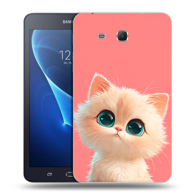 Силиконовый чехол на Samsung Galaxy Tab A 7 (2016) с принтом Розовый котенок Силиконовый чехол на Samsung Galaxy Tab A 7 (2016) с принтом Розовый котенок