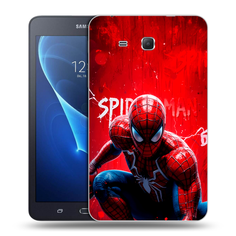 Силиконовый чехол на Samsung Galaxy Tab A 7 (2016) с принтом Spiderman Человек паук Силиконовый чехол на Samsung Galaxy Tab A 7 (2016) с принтом Spiderman Человек паук