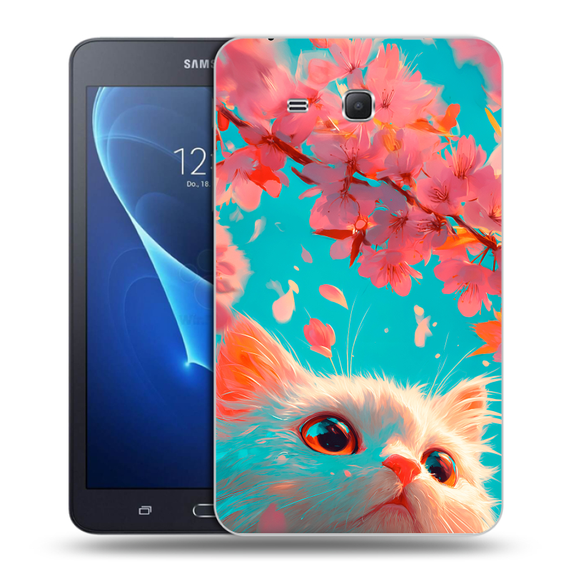 Силиконовый чехол на Samsung Galaxy Tab A 7 (2016) с принтом Красивый кот Силиконовый чехол на Samsung Galaxy Tab A 7 (2016) с принтом Красивый кот