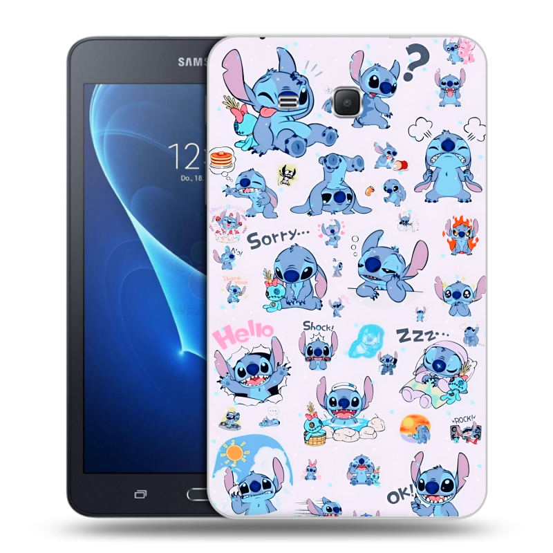 Силиконовый чехол на Samsung Galaxy Tab A 7 (2016) с принтом Лило и Стич Силиконовый чехол на Samsung Galaxy Tab A 7 (2016) с принтом Лило и Стич