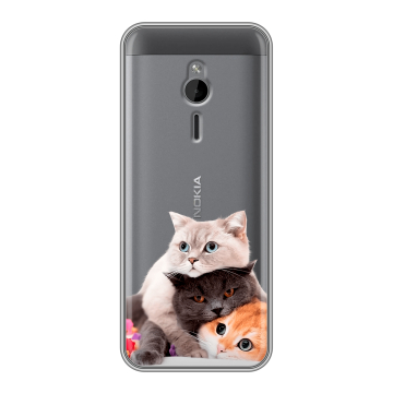 Силиконовый чехол на Nokia 230 с принтом Кошки Силиконовый чехол на Nokia 230 с принтом Кошки