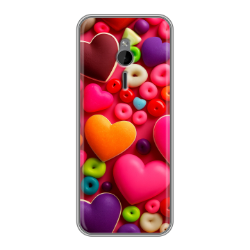 Силиконовый чехол на Nokia 230 с принтом Сердечки Силиконовый чехол на Nokia 230 с принтом Сердечки