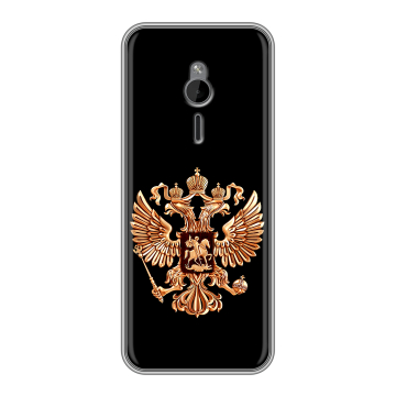 Силиконовый чехол на Nokia 230 с принтом Герб России золотой Силиконовый чехол на Nokia 230 с принтом Герб России золотой