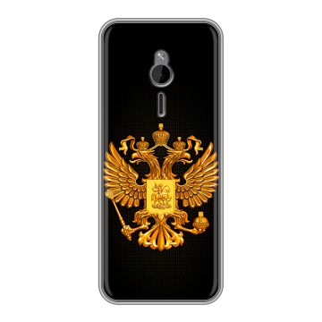 Силиконовый чехол на Nokia 230 с принтом Герб России желтый