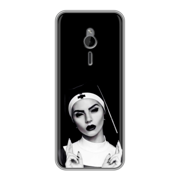 Силиконовый чехол на Nokia 230 с принтом монашка