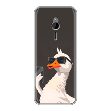 Силиконовый чехол на Nokia 230 с принтом утка в очках