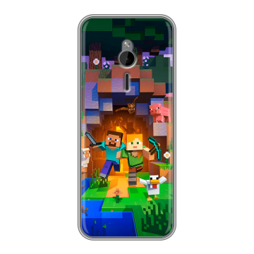 Силиконовый чехол на Nokia 230 с принтом Майнкрафт Minecraft Силиконовый чехол на Nokia 230 с принтом Майнкрафт Minecraft
