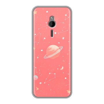 Силиконовый чехол на Nokia 230 с принтом Розовый космос Силиконовый чехол на Nokia 230 с принтом Розовый космос
