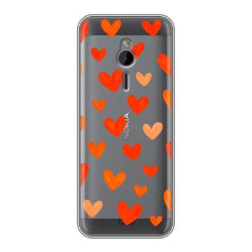 Силиконовый чехол на Nokia 230 с принтом Сердечки Силиконовый чехол на Nokia 230 с принтом Сердечки