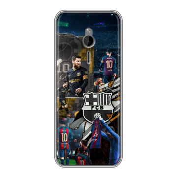 Силиконовый чехол на Nokia 230 с принтом Messi Barcelona