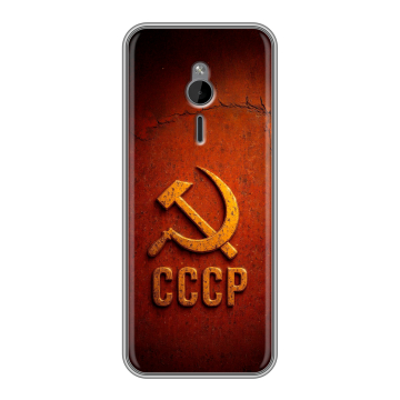 Силиконовый чехол на Nokia 230 с принтом Флаг Герб СССР