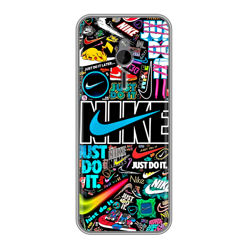 Силиконовый чехол на Nokia 230 с принтом найк nike черный Силиконовый чехол на Nokia 230 с принтом найк nike черный